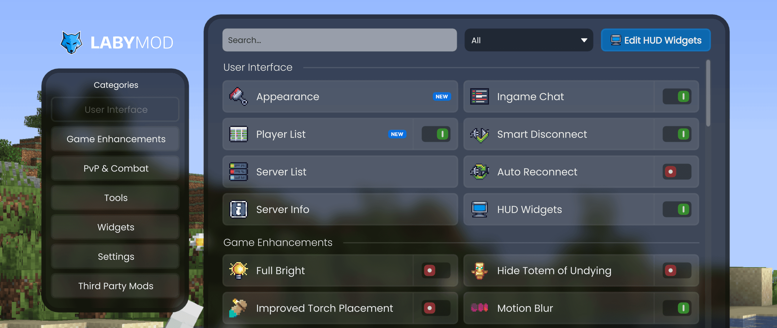 The new Settings Menu: all features in one central place