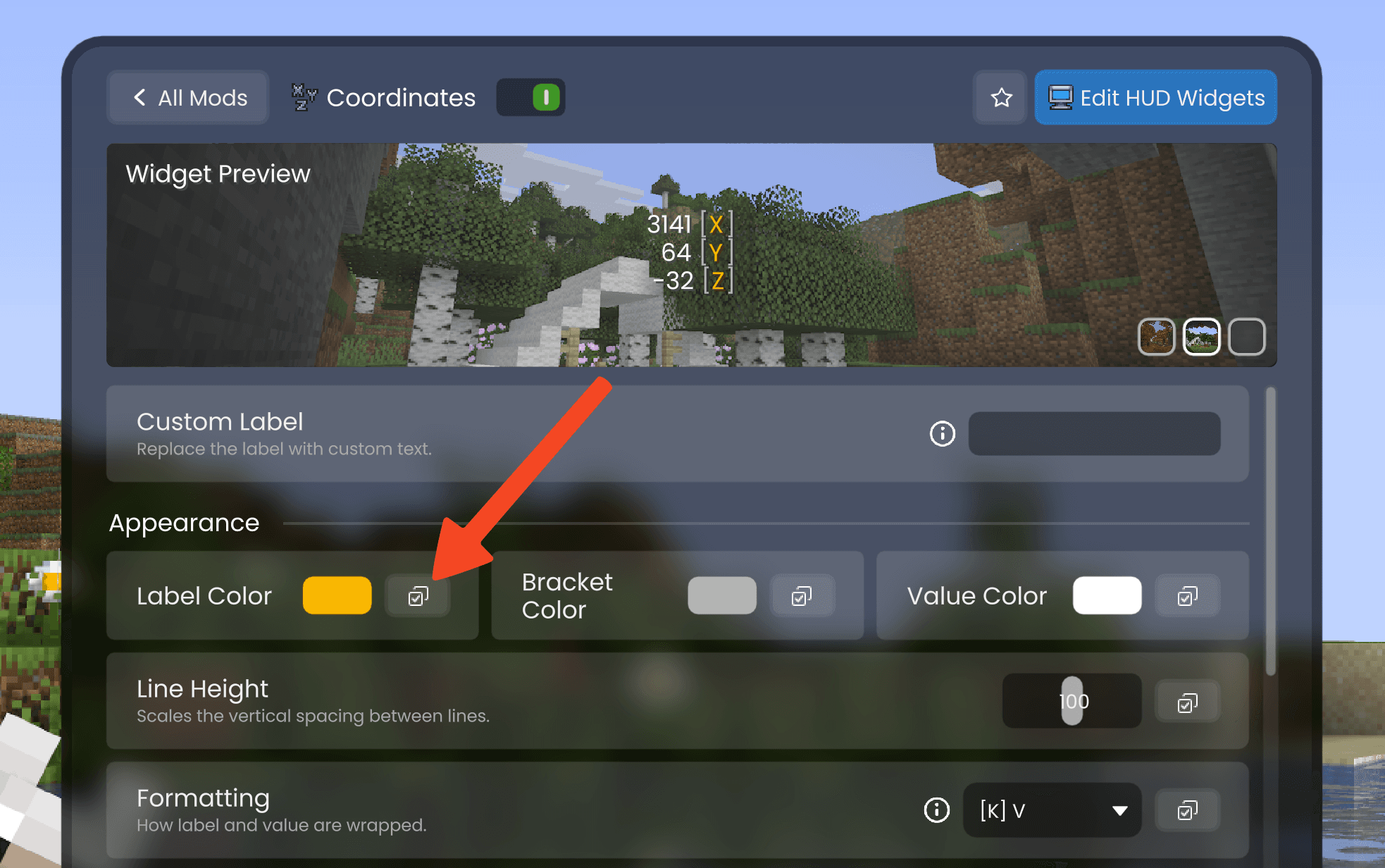 The new "Apply to all" button transfers a setting to all widgets