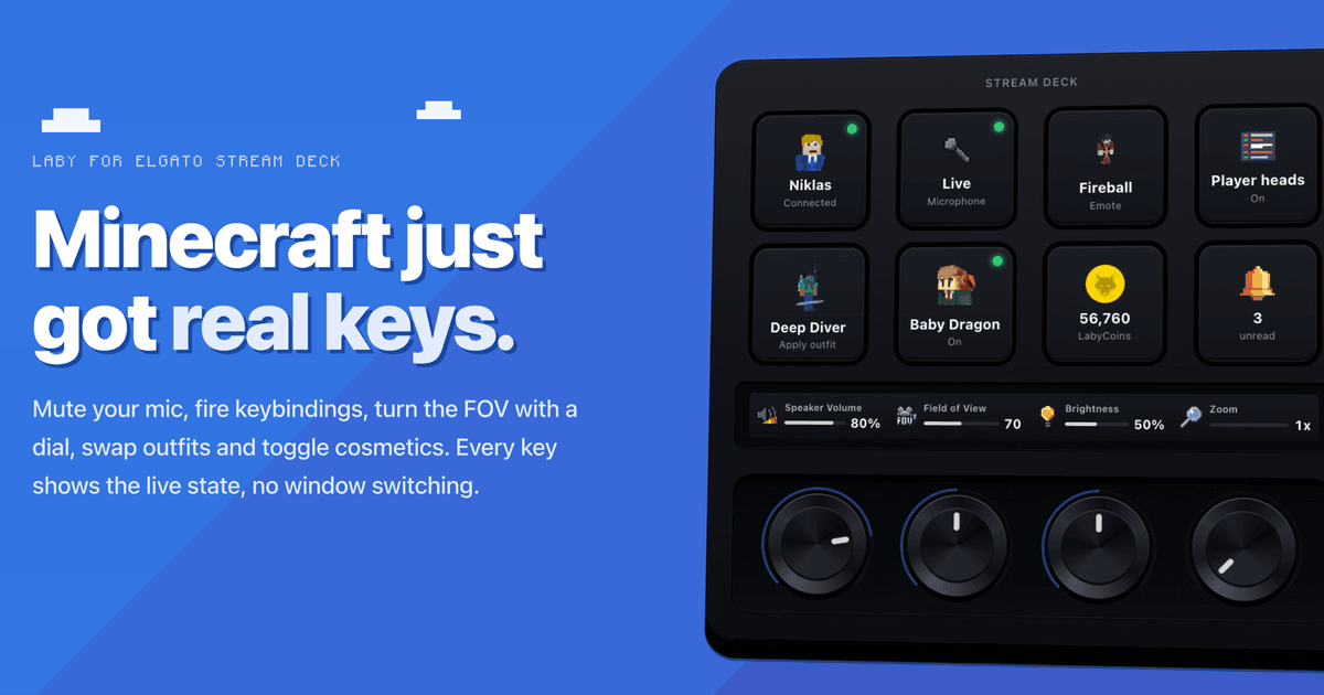 Minecraft hat jetzt echte Tasten: Laby für Elgato Stream Deck