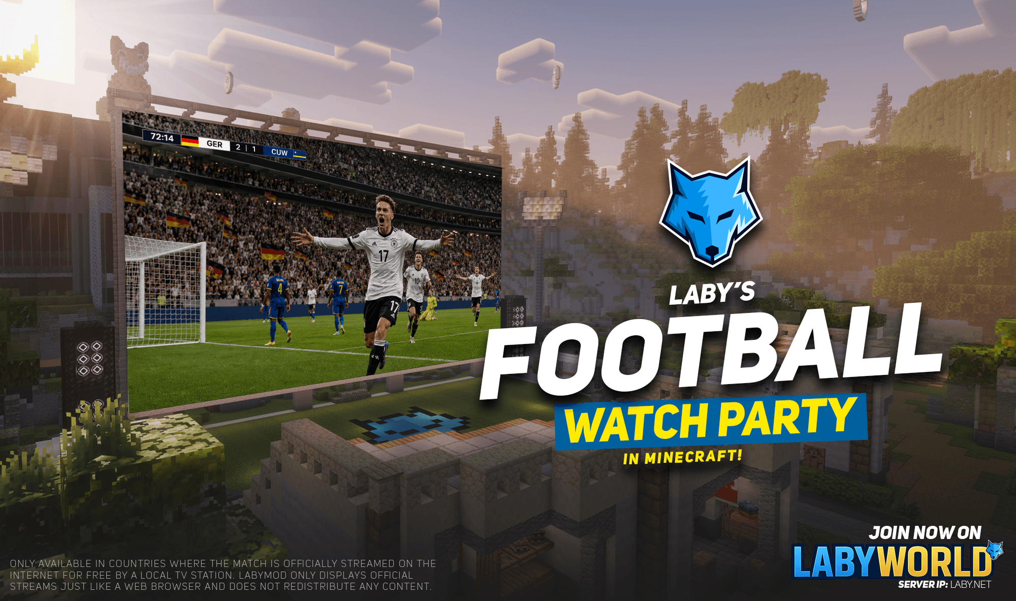 Football Watch Party in Minecraft!