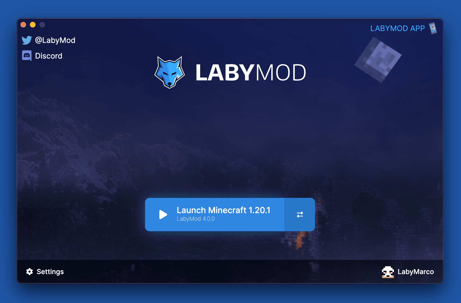 The new LabyMod Launcher for Windows, Mac & Linux. Clean & ultra fast.