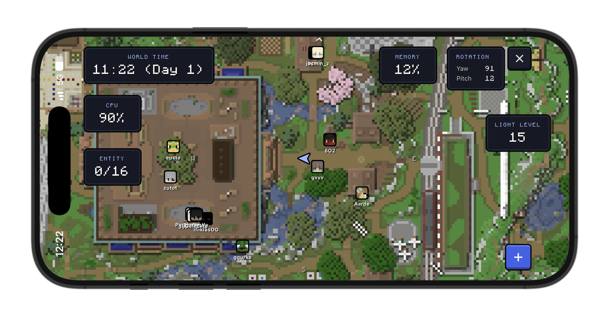 A finished board: the map with your widgets on top