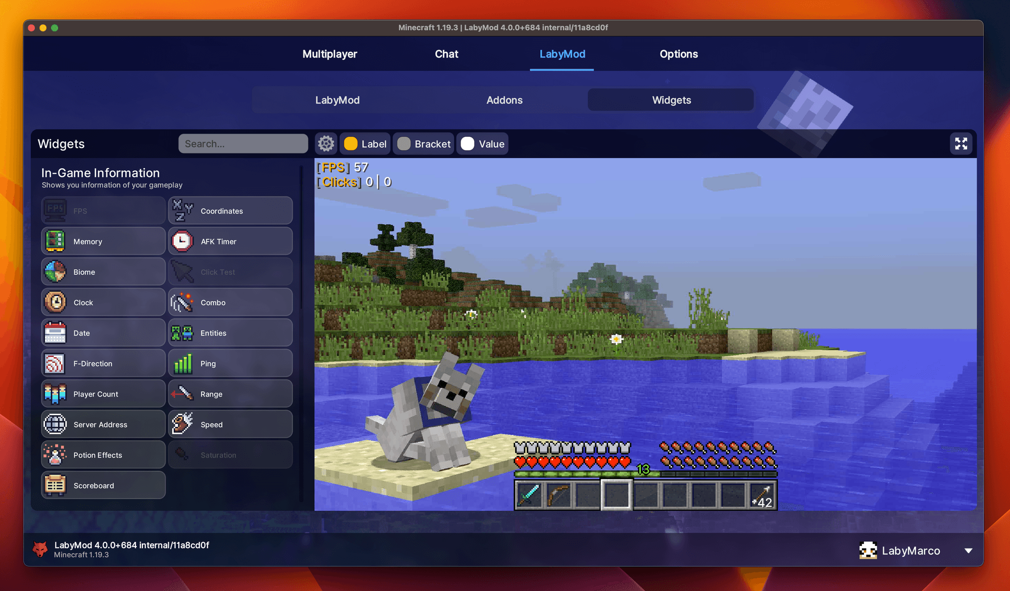 The new widget editor in the Fancy Theme.