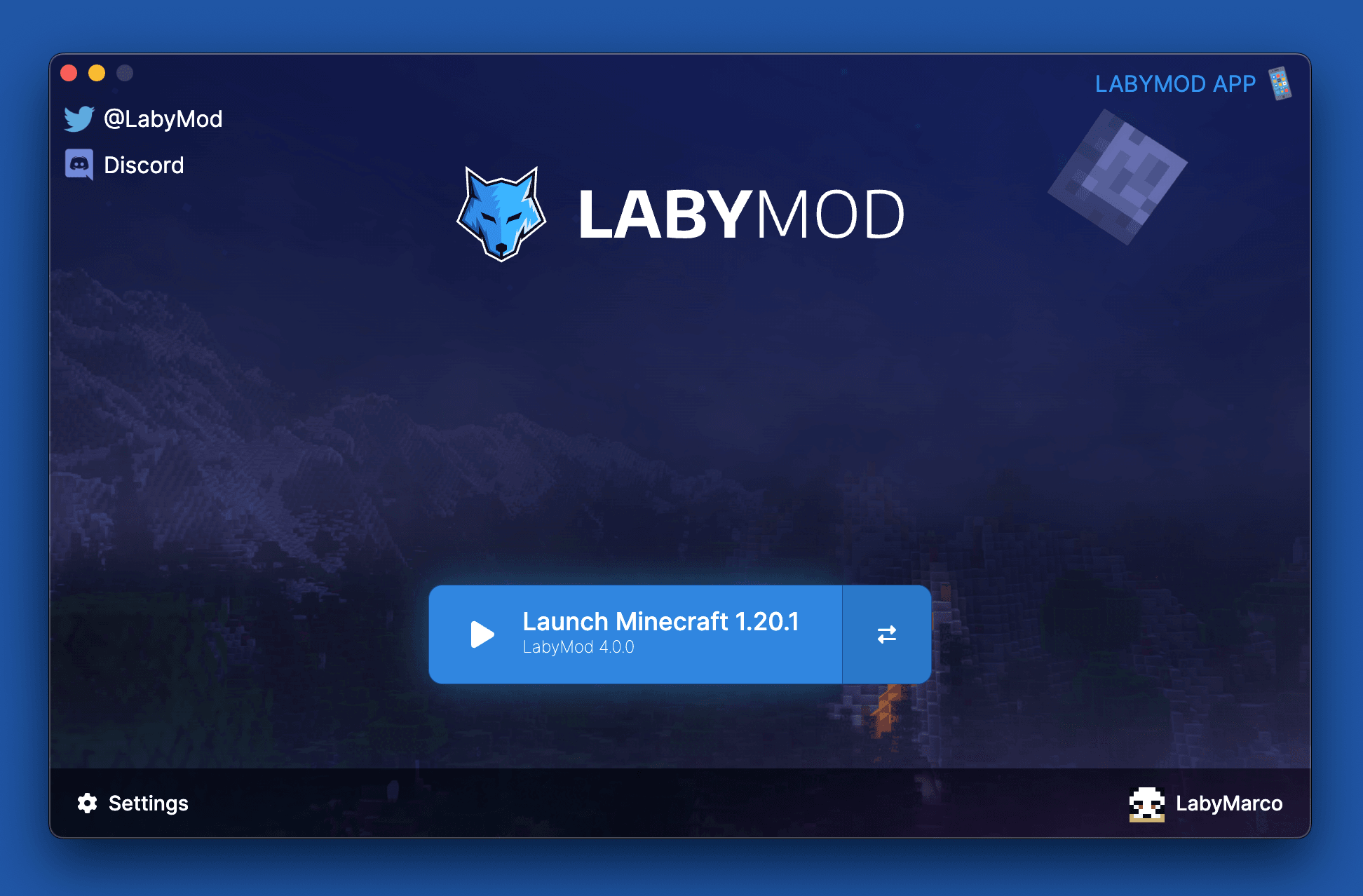 The new LabyMod Launcher for Windows, Mac & Linux. Clean & ultra fast.