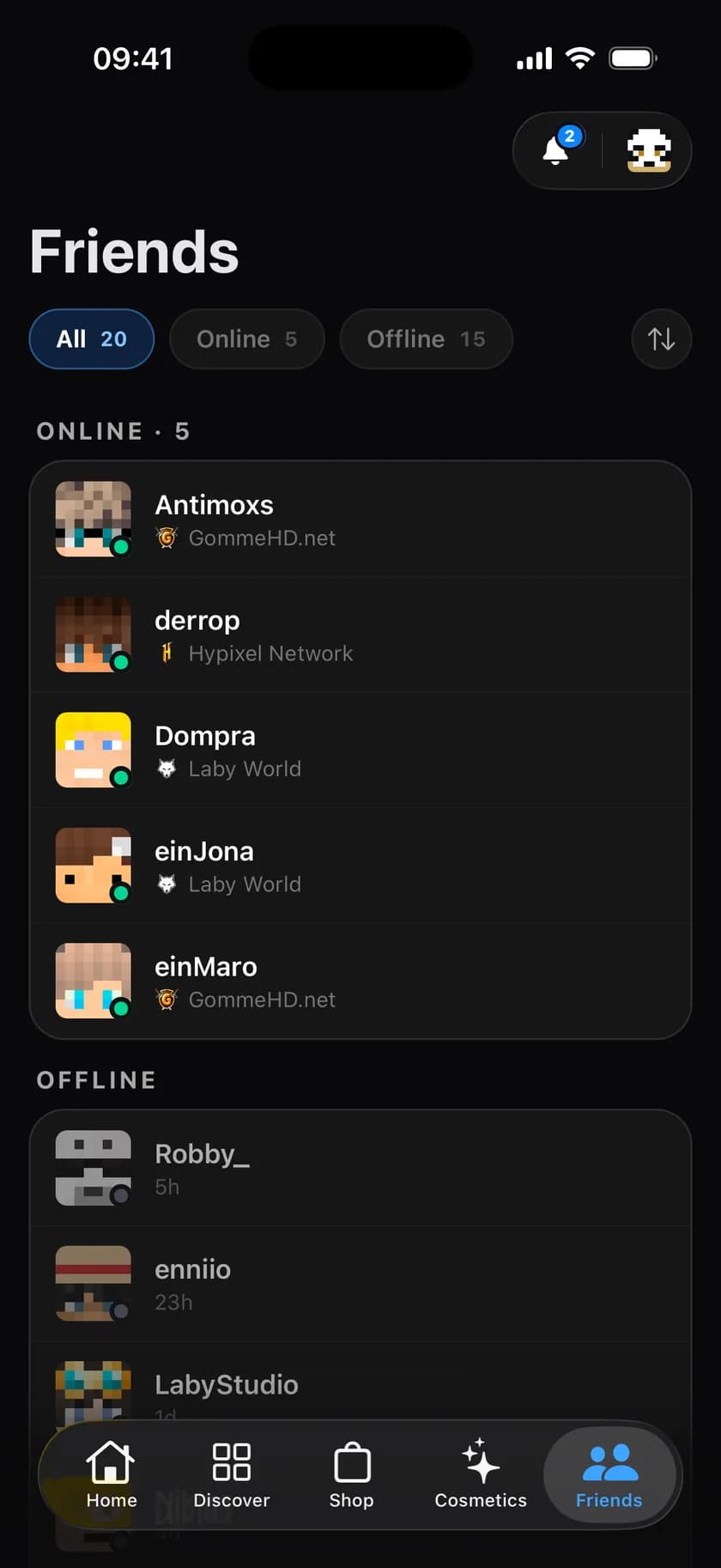 LabyMod App – Friends
