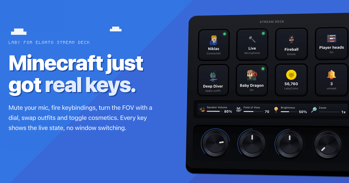 Minecraft ahora tiene teclas de verdad: Laby para Elgato Stream Deck