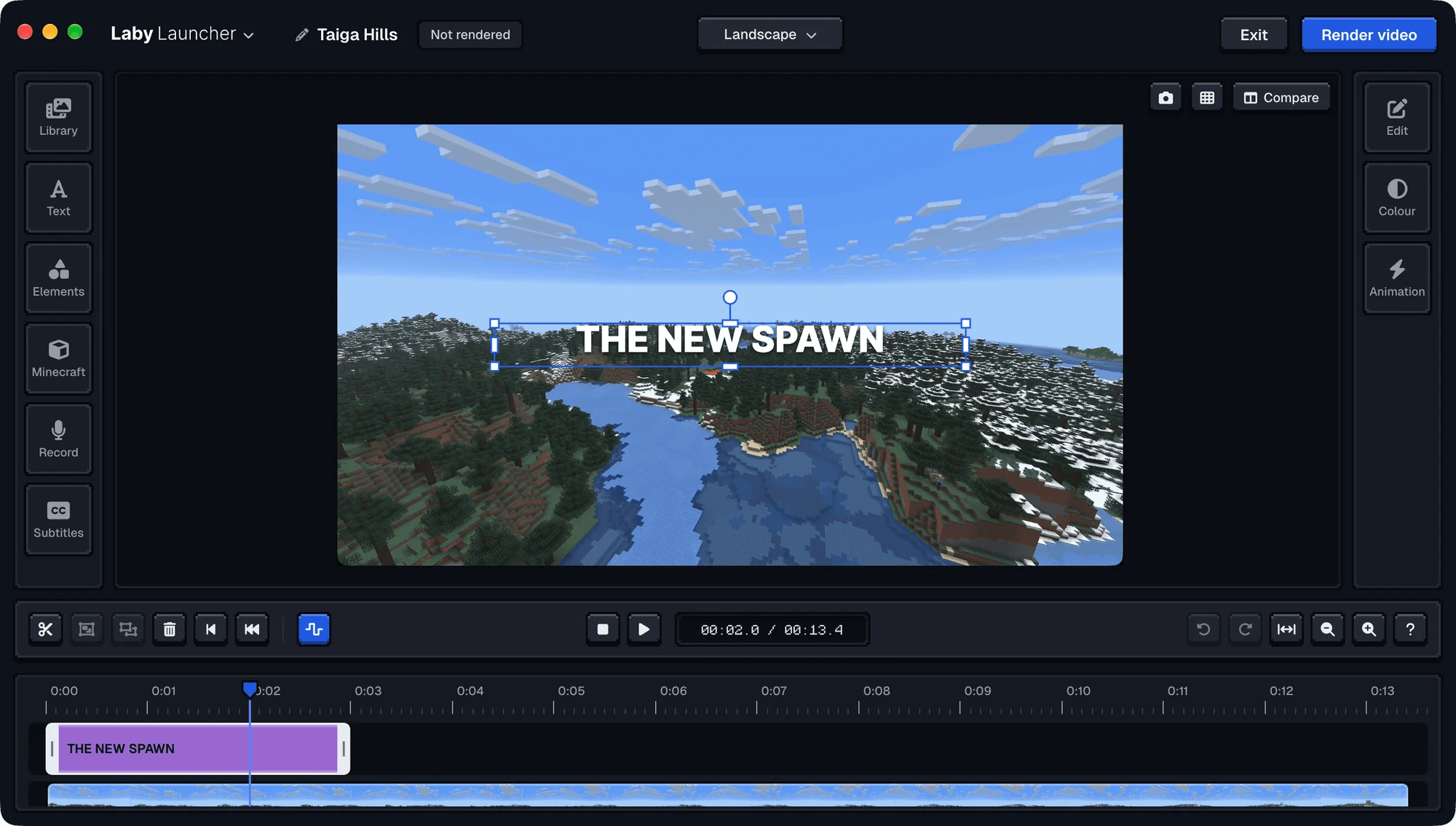 The clip editor in the Laby Launcher