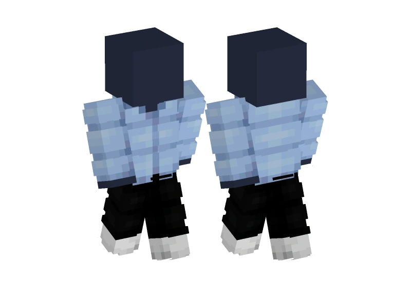 Light Blue Puffy Coat w/ Black Jeans v2 - Minecraft Skin Clothing | Laby