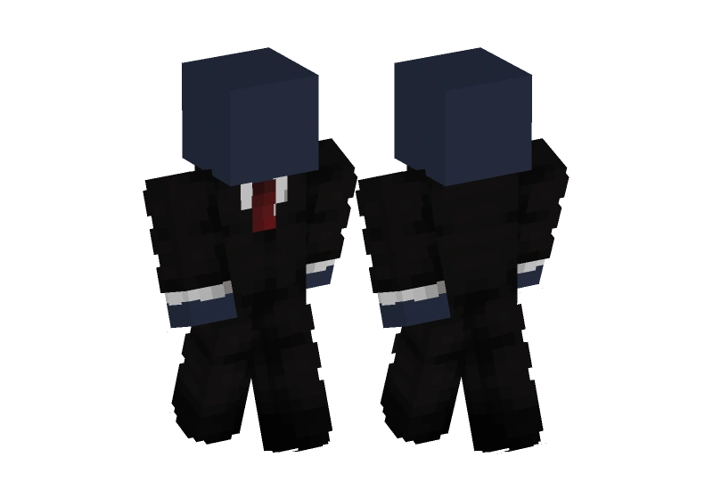 Minecraft Slacks Clean Soft Dark Gray Suit w/ Tie v2 - Minecraft Skin Clothing | Laby