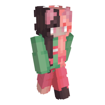 Cat Girl Green Minecraft Skin