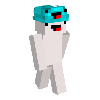 Light Blue Frog Hat Minecraft Skin