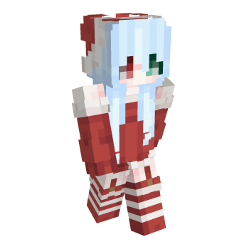 Santa Blue Hair Minecraft Skin