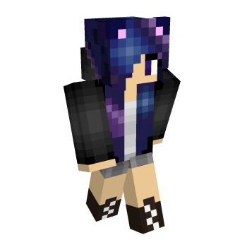 Galaxy Wolf Girl Minecraft Skin