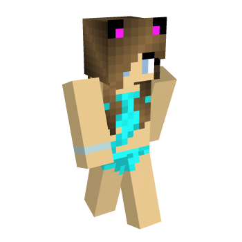 Aqua Cute Minecraft Skin