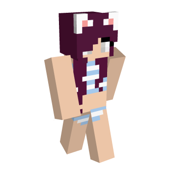 Catgirl Striped Minecraft Skin