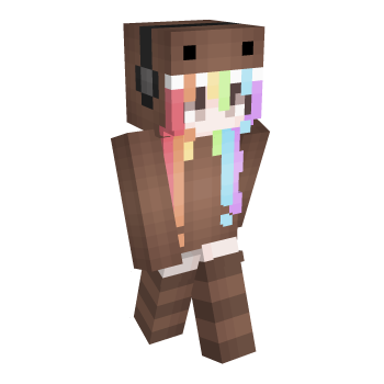 Domo Rainbow Hair Minecraft Skin