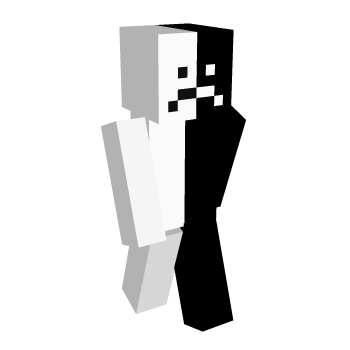 Sad Black And White Minecraft Skin