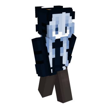White Hair Blue Hoodie Minecraft Skin
