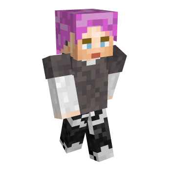 Casual Pink Hair Minecraft Skin