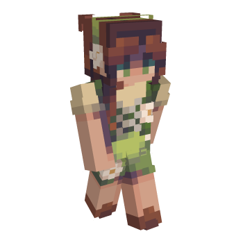 Brunette Green Minecraft Skin