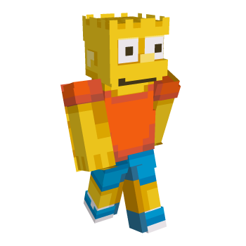 Bart Simpson Orange Shirt Minecraft Skin