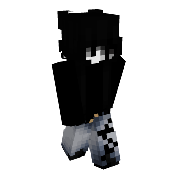 Black Hair Black Hoodie Minecraft Skin