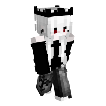 White Hair Black And White Minecraft Skin