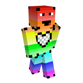 Heart Rainbow Minecraft Skin