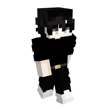 Black Blue Eyes Minecraft Skin