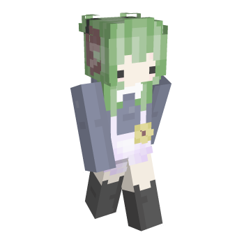 Green Hair Backpack Minecraft Skin