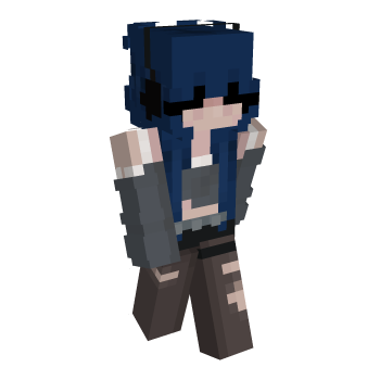 Off The Shoulder Blue Hair Minecraft Skin - Laby