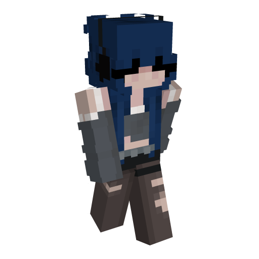 Off The Shoulder Blue Hair Minecraft Skin - Laby