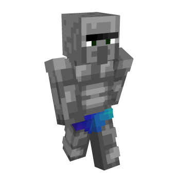 Iron Golem Blue Shorts Minecraft Skin