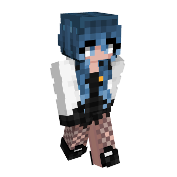 Fishnet Blue Hair Minecraft Skin