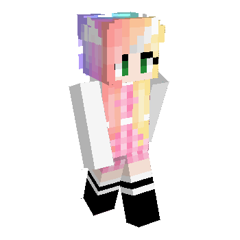 pink dress minecraft skin Pastel Pink Dress Girl with Cyan Hair and White Freckles Minecraft Skin