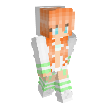 Orange Hair Girl White And Green Minecraft Skin