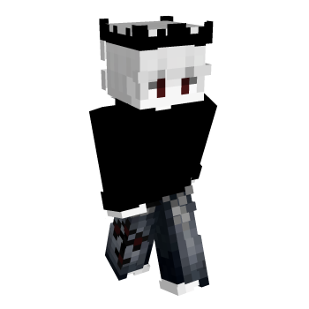 White Hair Black Minecraft Skin