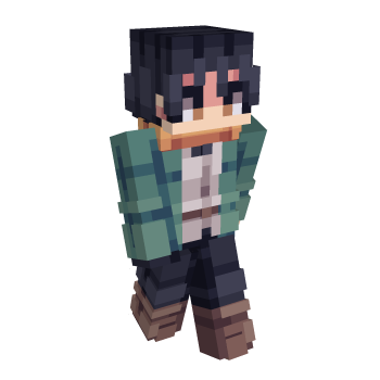 Blue Hair Brown boots Minecraft Skin