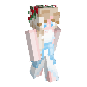 cute dress minecraft skin Cottagecore Pink Flowery Dress - Base