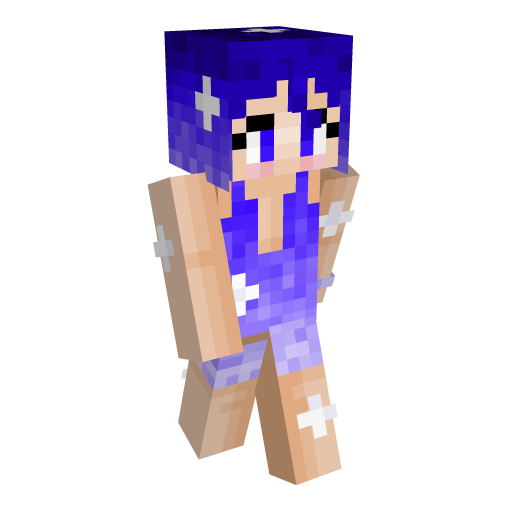 Blue Hair Dress Minecraft Skin | Laby