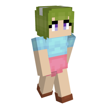 Green Hair Pink Minecraft Skin