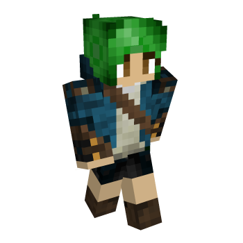 Green Hair Adventure Minecraft Skin