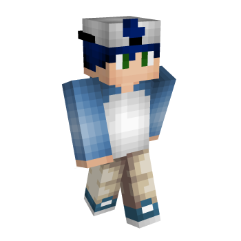 Green Eyes Blue Hair Minecraft Skin