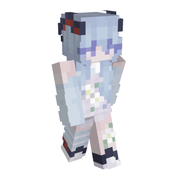 Blue Hair Cute Minecraft Skin