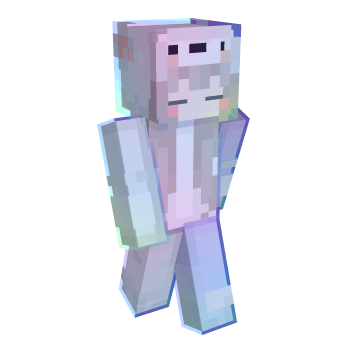 Holographic White Hair Minecraft Skin
