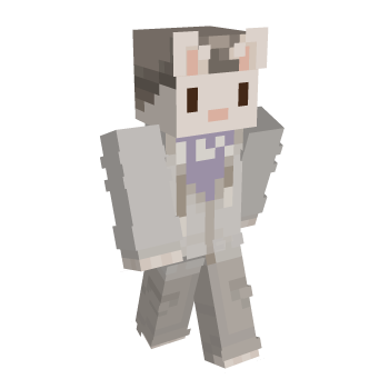 Gray Cute Minecraft Skin