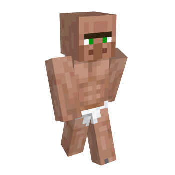 Eboy Villager Muscular Shirtless Meme Minecraft Skin