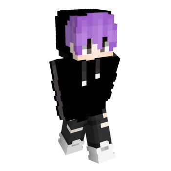 Black Purple Hair Minecraft Skin
