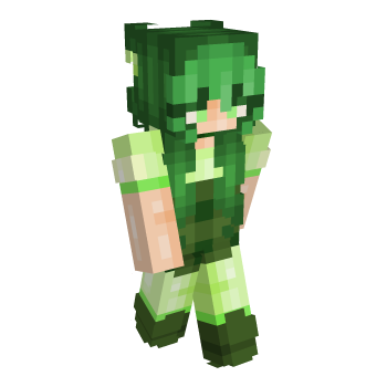 Green Hair Lime Minecraft Skin