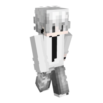 White Hair Black And White Minecraft Skin